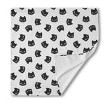 Black And White Cat Pattern Print Silk Bandana