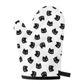 Black And White Cat Pattern Print Single Oven Mitt