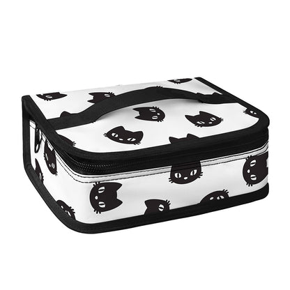 Black And White Cat Pattern Print Small Lunch Bag