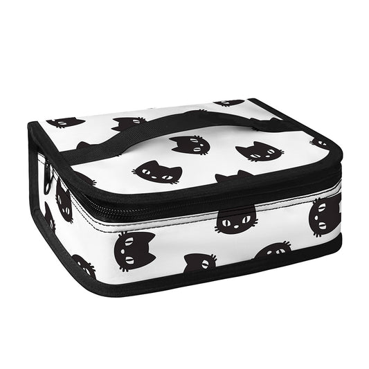 Black And White Cat Pattern Print Small Lunch Bag