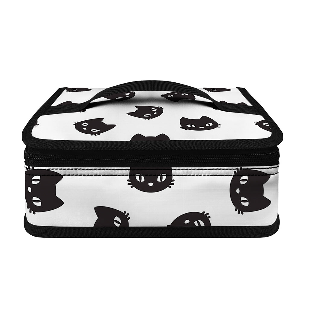 Black And White Cat Pattern Print Small Lunch Bag