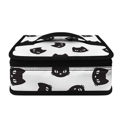 Black And White Cat Pattern Print Small Lunch Bag