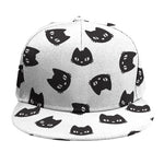 Black And White Cat Pattern Print Snapback Cap