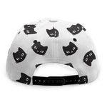 Black And White Cat Pattern Print Snapback Cap