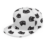 Black And White Cat Pattern Print Snapback Cap