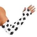 Black And White Cat Pattern Print Sun Protection Arm Sleeves
