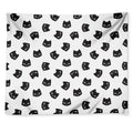 Black And White Cat Pattern Print Tapestry