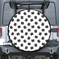 Black And White Cat Pattern Print Tire Cover