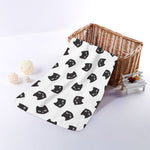 Black And White Cat Pattern Print Towel