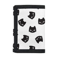 Black And White Cat Pattern Print Trifold Wallet