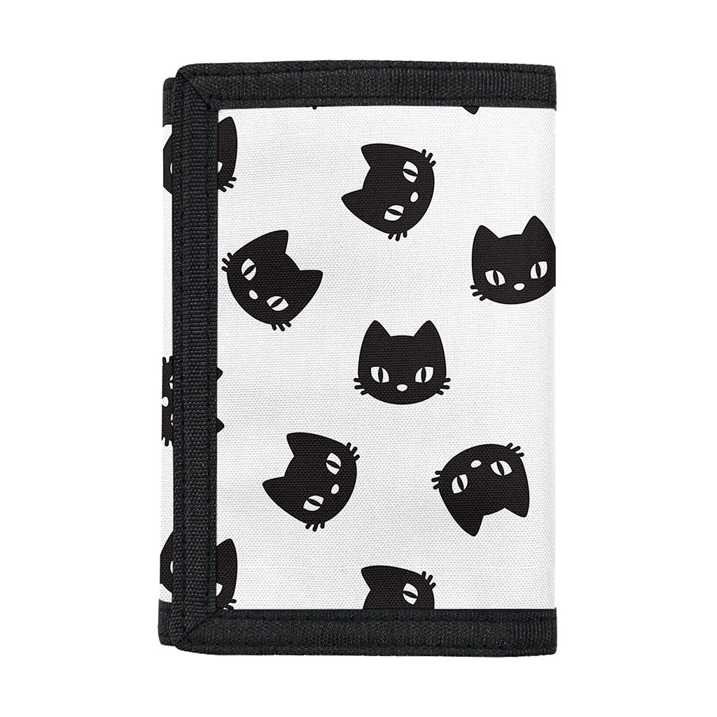 Black And White Cat Pattern Print Trifold Wallet