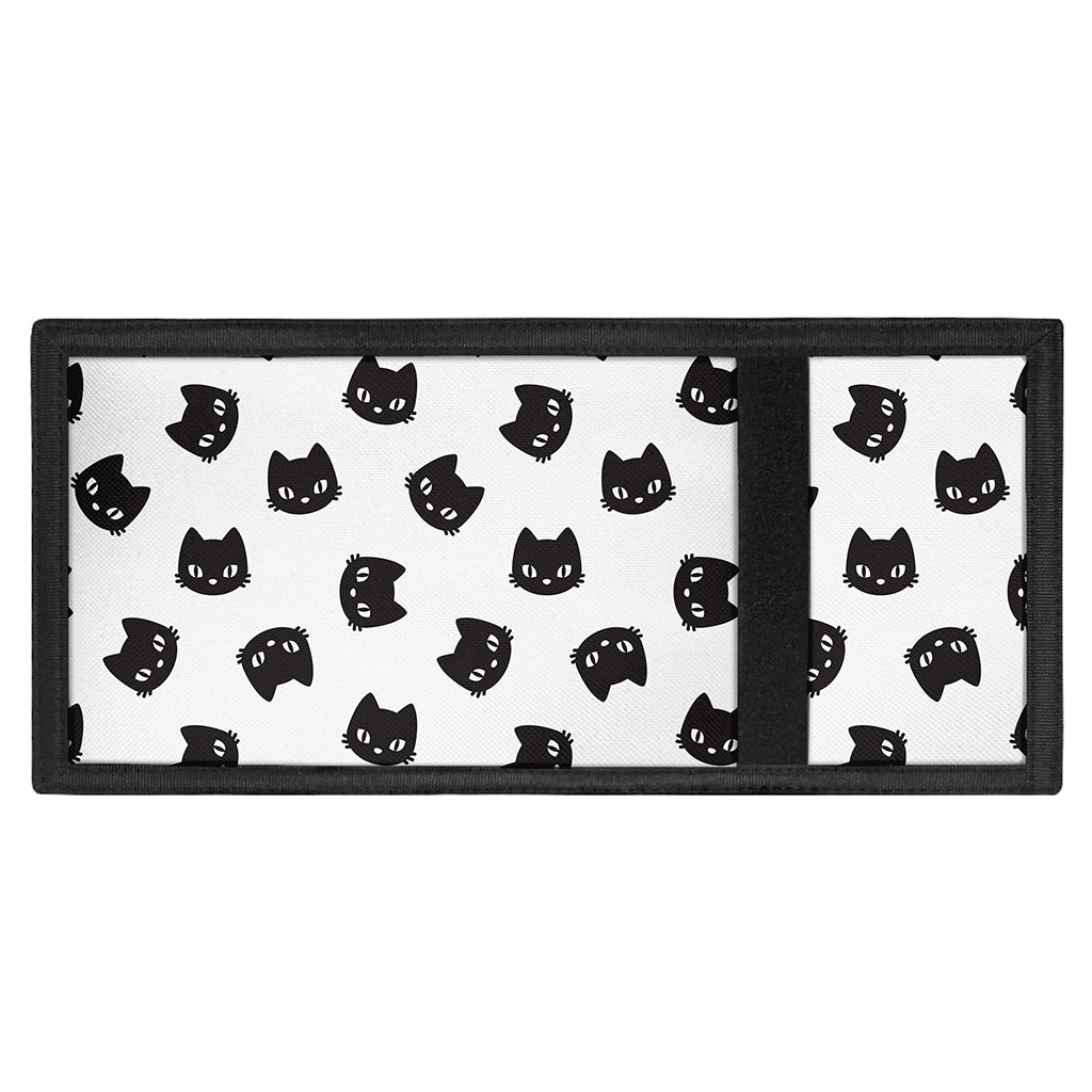 Black And White Cat Pattern Print Trifold Wallet
