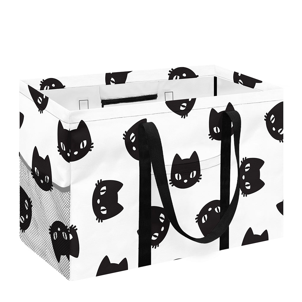 Black And White Cat Pattern Print Utility Tote Bag