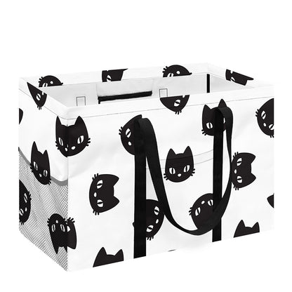 Black And White Cat Pattern Print Utility Tote Bag