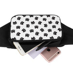 Black And White Cat Pattern Print Waist Bag