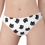 Black And White Cat Pattern Print Women's Panties