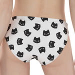 Black And White Cat Pattern Print Women's Panties
