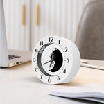 Black And White Cat Yin Yang Print Alarm Clock