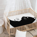 Black And White Cat Yin Yang Print Baby Crib Sheet