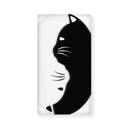 Black And White Cat Yin Yang Print Baby Crib Sheet