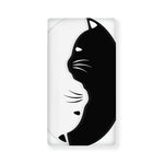 Black And White Cat Yin Yang Print Baby Crib Sheet