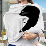 Black And White Cat Yin Yang Print Baby Seat Cover