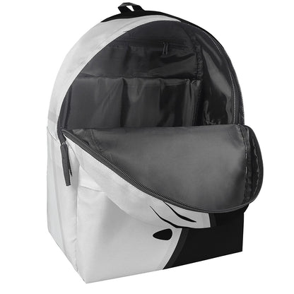 Black And White Cat Yin Yang Print Backpack