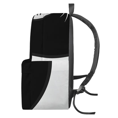 Black And White Cat Yin Yang Print Backpack