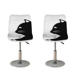 Black And White Cat Yin Yang Print Bar Stool Covers
