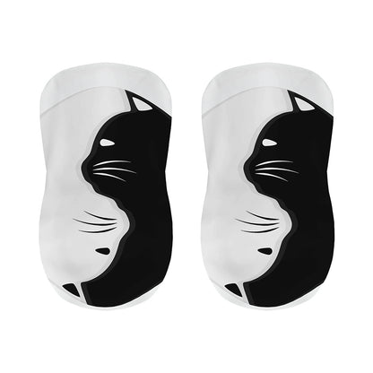 Black And White Cat Yin Yang Print Bar Stool Covers