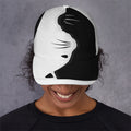 Black And White Cat Yin Yang Print Baseball Cap