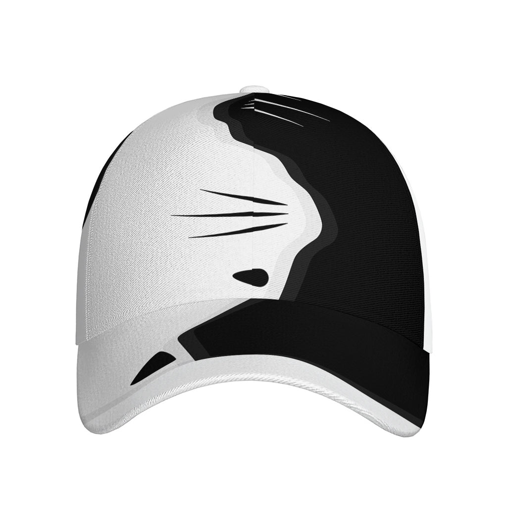 Black And White Cat Yin Yang Print Baseball Cap