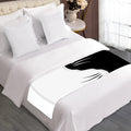 Black And White Cat Yin Yang Print Bed Runner