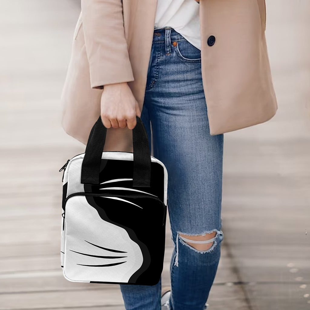 Black And White Cat Yin Yang Print Bible Tote Bag
