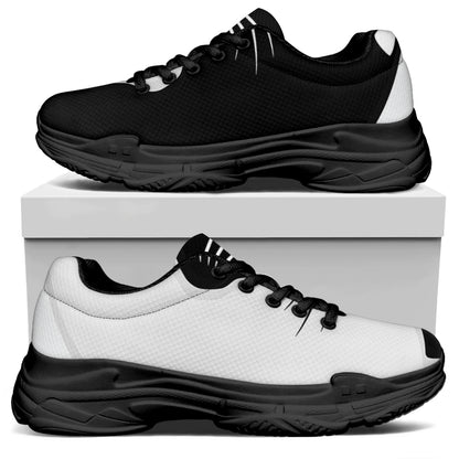 Black And White Cat Yin Yang Print Black Chunky Shoes