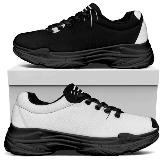 Black And White Cat Yin Yang Print Black Chunky Shoes