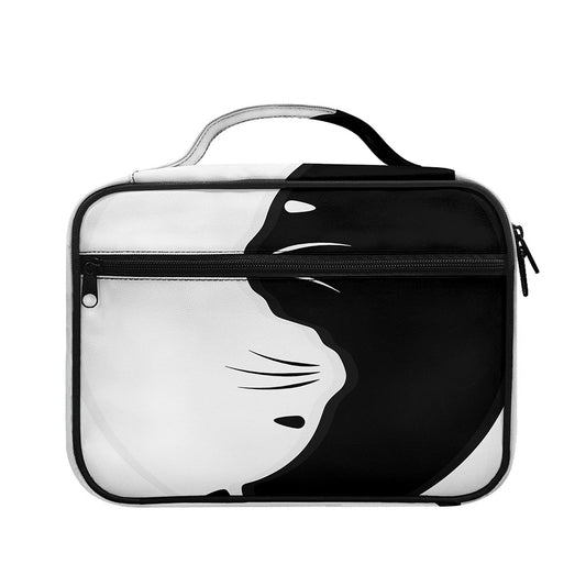 Black And White Cat Yin Yang Print Briefcase Bible Bag