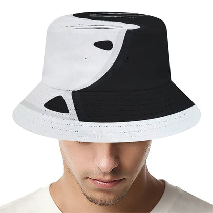 Black And White Cat Yin Yang Print Bucket Hat