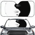 Black And White Cat Yin Yang Print Car Windshield Sun Shade