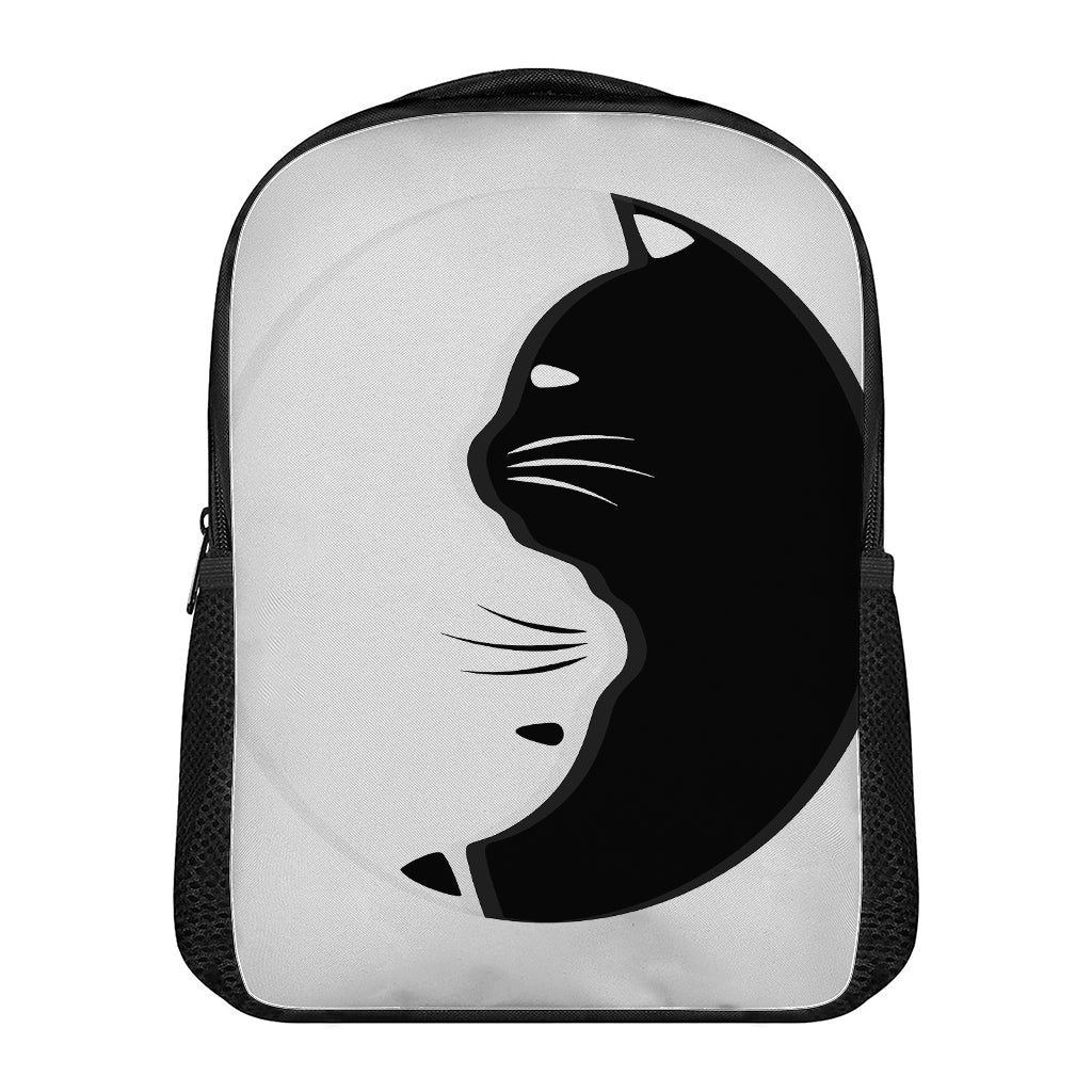 Black And White Cat Yin Yang Print Casual Backpack