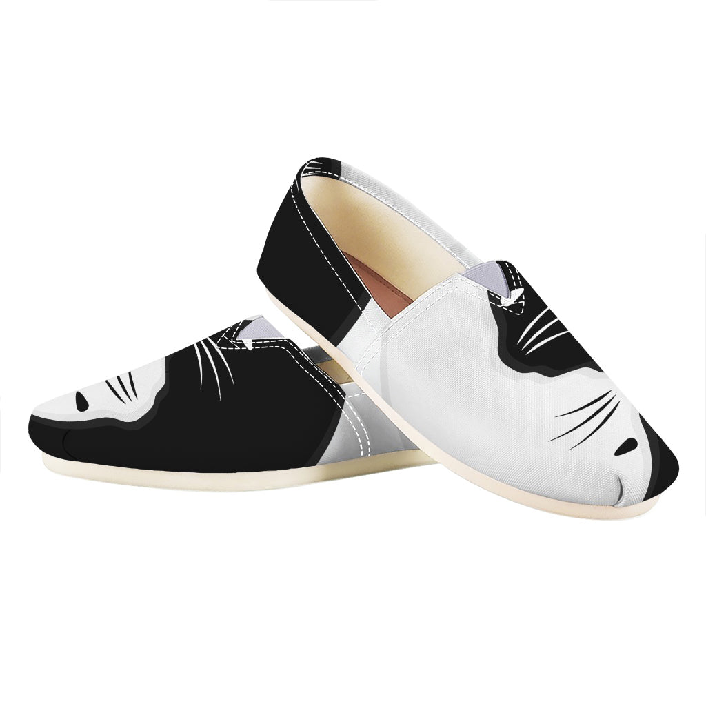 Black And White Cat Yin Yang Print Casual Shoes