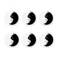 Black And White Cat Yin Yang Print Coaster Set