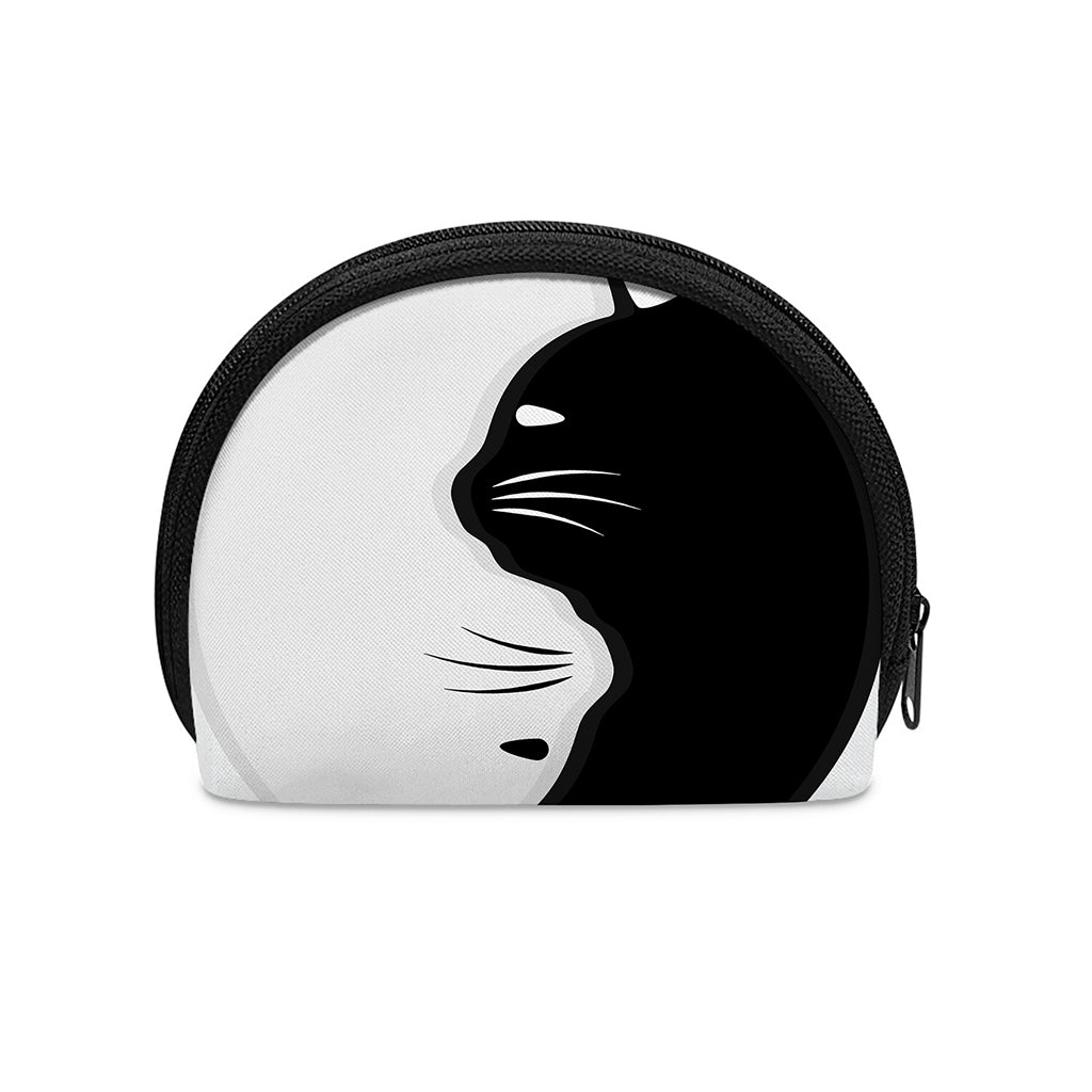 Black And White Cat Yin Yang Print Coin Purse