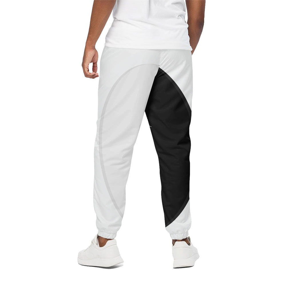 Black And White Cat Yin Yang Print Cotton Pants