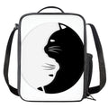 Black And White Cat Yin Yang Print Crossbody Lunch Bag