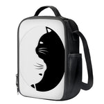 Black And White Cat Yin Yang Print Crossbody Lunch Bag