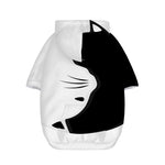 Black And White Cat Yin Yang Print Dog Zip Up Hoodie