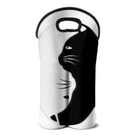 Black And White Cat Yin Yang Print Double Neoprene Wine Tote
