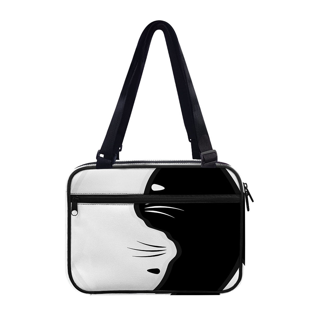 Black And White Cat Yin Yang Print Double Strap Bible Bag