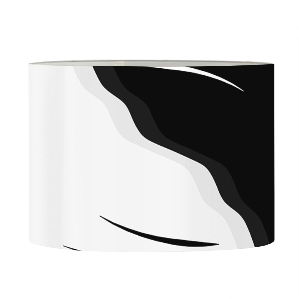Black And White Cat Yin Yang Print Drum Lamp Shade